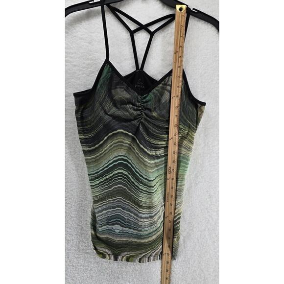 Prana: Shades of Green Wavy Stripe Tank Swim Top Women Medium - Picture 3 of 5